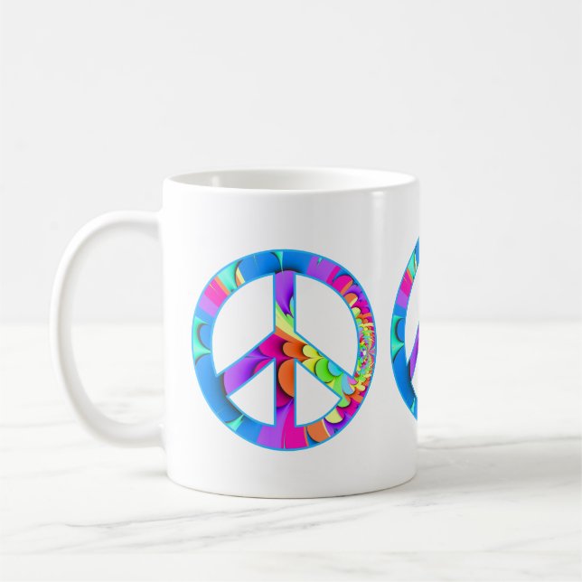 Peace Sign Summer Palette Coffee Mug (Left)