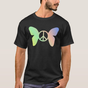 Peace Sign Symbol Butterfly Vintage Freedom Retro  T-Shirt