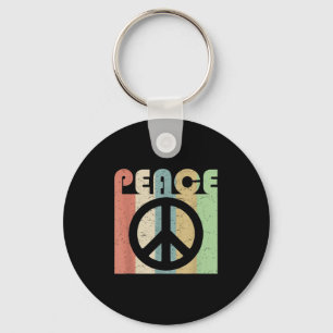 Peace Sign Symbol Inspiring Quote Retro Vintage Gr Key Ring