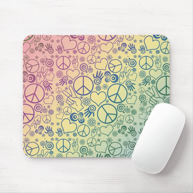 Peace Sign Symbol Rainbow Mouse Pad (With Mouse)