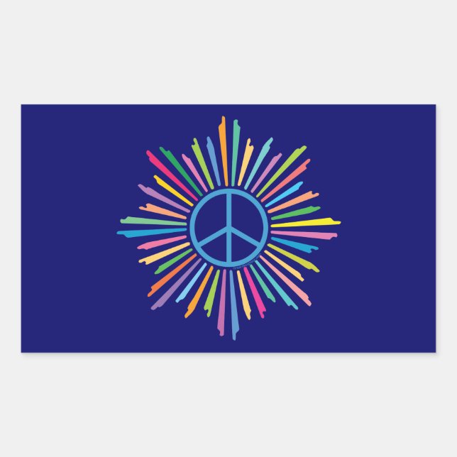 Peace Sign Symbol Rectangular Sticker (Front)