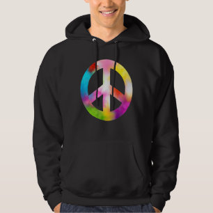 Peace Sign Symbol Tie Dye 60s 70s Vintage Hippie C Hoodie
