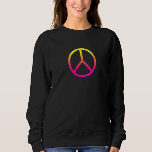 Peace Sign Symbol Unity Love World Pink Yellow Wom Sweatshirt