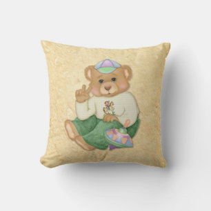 Peace Sign Teddy Bear Cushion