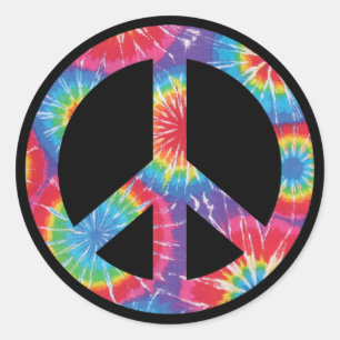 PEACE SIGN Tie Dye Classic Round Sticker