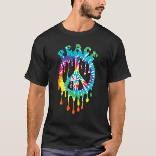 Peace Sign Tie Dye Colourful Hippie Retro Peace Sy T-Shirt