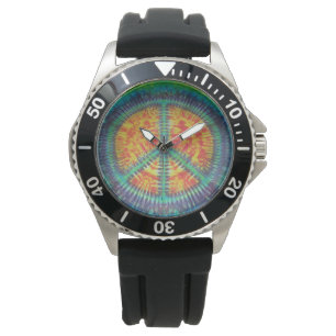Peace Sign Tie Dye Watch