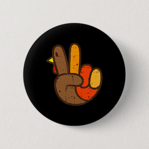 Peace Sign Turkey Hand Cool Thanksgiving Hippie Me 6 Cm Round Badge