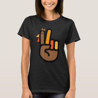 Peace Sign Turkey Hand Cool Thanksgiving Hippie Me T-Shirt