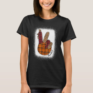Peace Sign Turkey Thankful Turkey Hand Sign Thanks T-Shirt