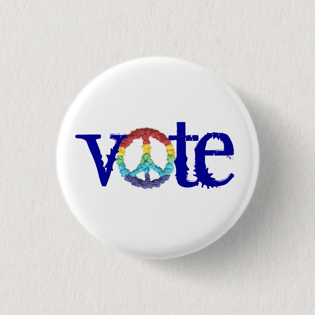 Peace sign vote 3 cm round badge (Front)