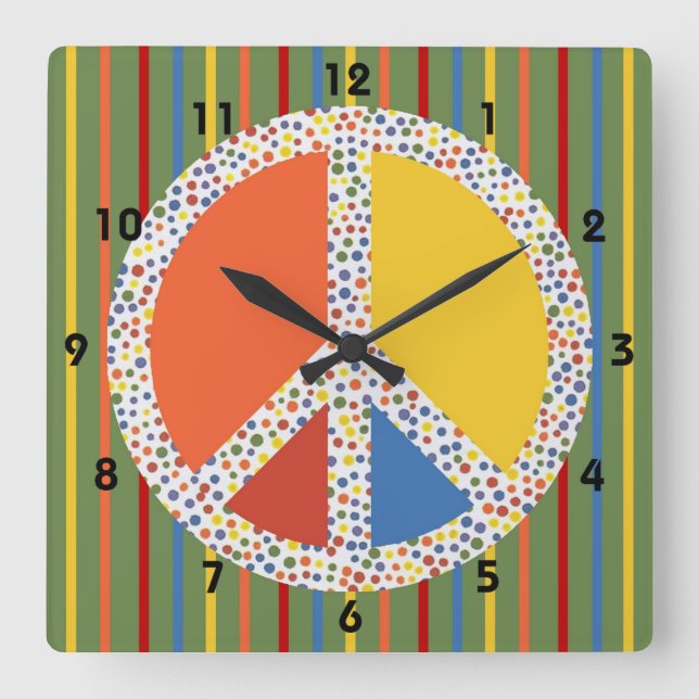 Peace Sign Wall Clock (Front)