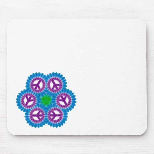 Peace Sign White Customisable Mouse Mat Pad (Front)