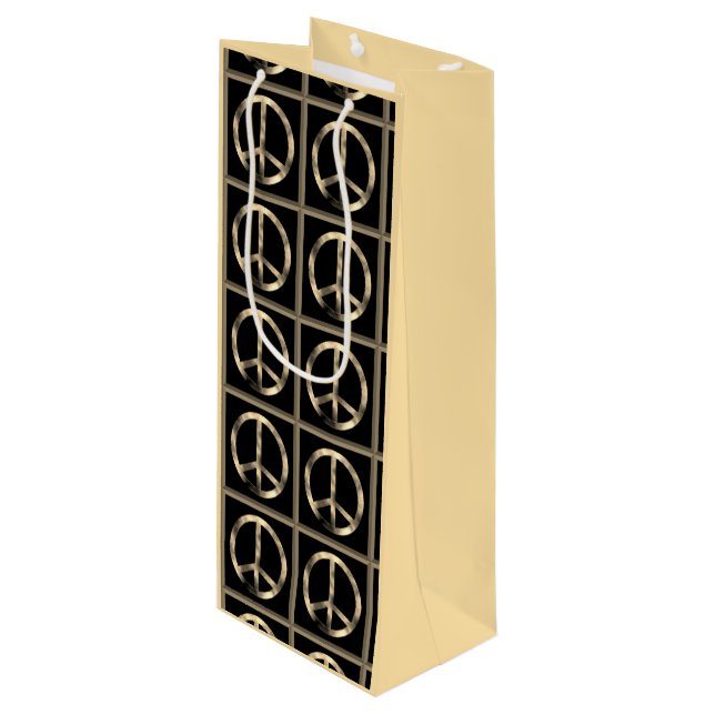 PEACE SIGN Wine Gift Bag (Front Angled)