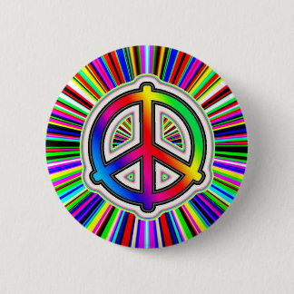 Peace Sign with a Supernova Background  6 Cm Round Badge