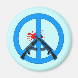 Peace Sign with AK-47s and Blood Magnet