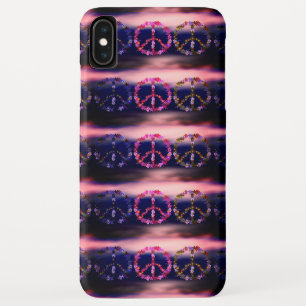 Peace sign with colourful flowers iPhone XS max case