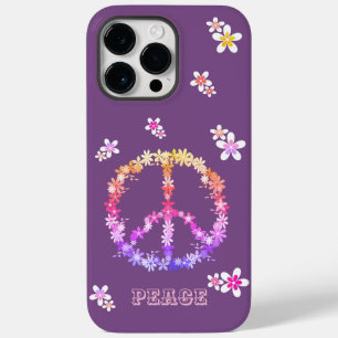 Peace sign with colourful flowers,Personalised  Case-Mate iPhone 14 Pro Max Case