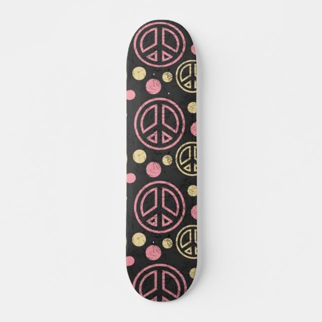 Peace Sign with Polka Dots Skateboard (Front)