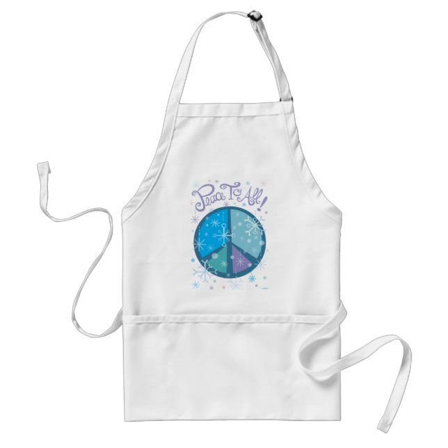 Peace sign with Snowflakes Apron (Front)
