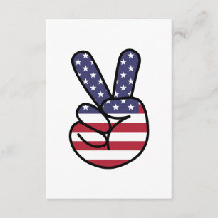 Peace sign with stars and stripes enclosure card