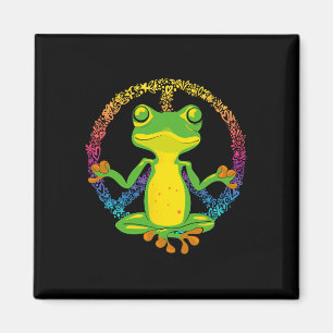 Peace Sign Yoga Frogs Cool Peace Frog Tie Dye Magnet