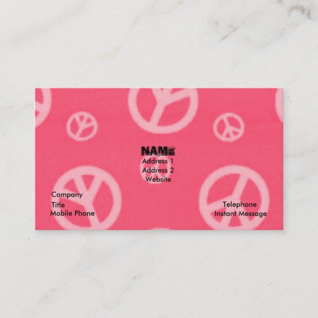 PEACE SIGNS BUSINESS & CALLING CARDS (Front)