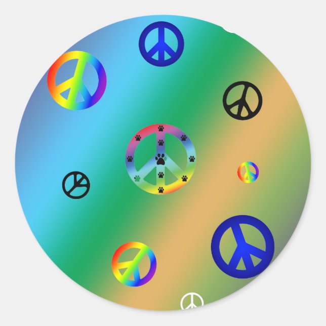Peace Signs Classic Round Sticker (Front)