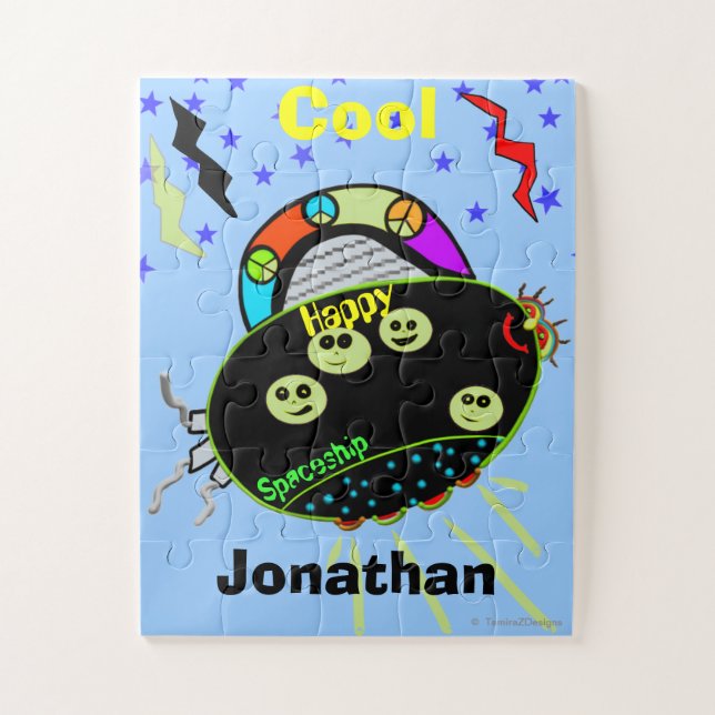 Peace Signs Happy Spaceship Puzzle (Vertical)
