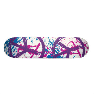 PEACE SIGNS PAINT SPLATTER SKATEBOARD