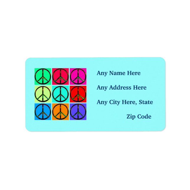 Peace Signs Return Address Labels (Front)