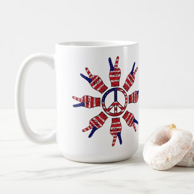 Peace Signs Sun Coffee Mug (With Donut)