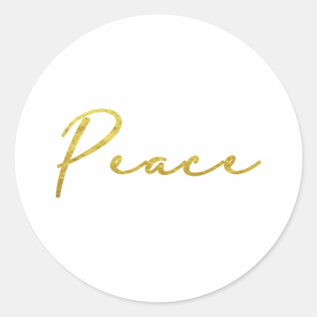 Peace simple gold typography Sticker (Front)