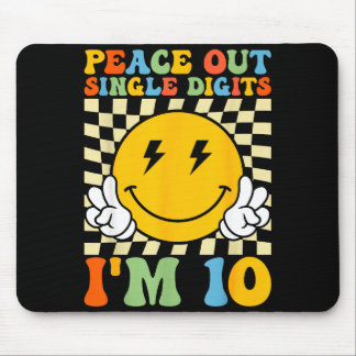 Peace Single Digits Im 10 Smile Face Birthday Girl Mouse Pad