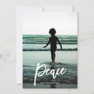 Peace Snowflake Christmas Holiday Photo Card