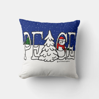 Peace Snowman Cushion