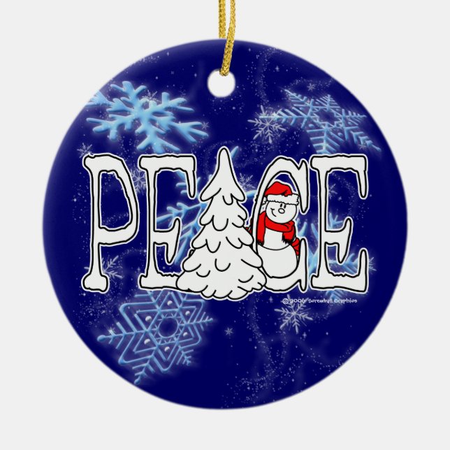 Peace Snowman Ornament (Front)
