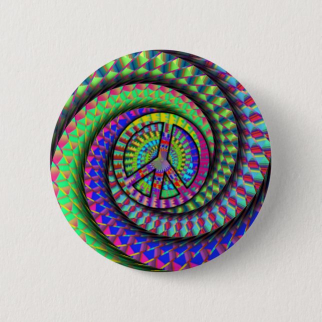 peace-spiral 6 cm round badge (Front)