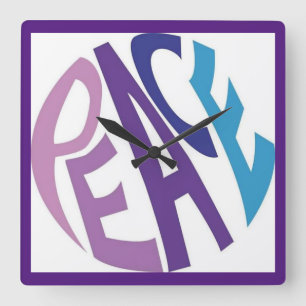 PEACE SQUARE WALL CLOCK