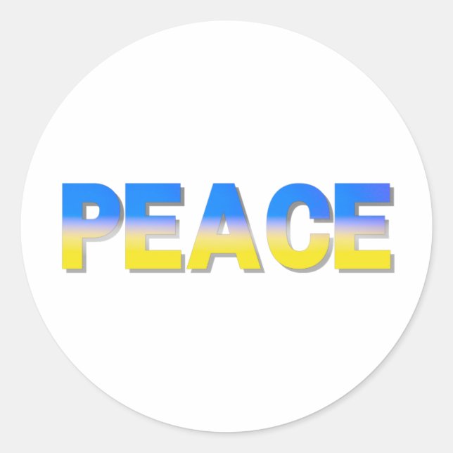 PEACE Stand with Ukraine Freedom for Ukrainian Classic Round Sticker (Front)