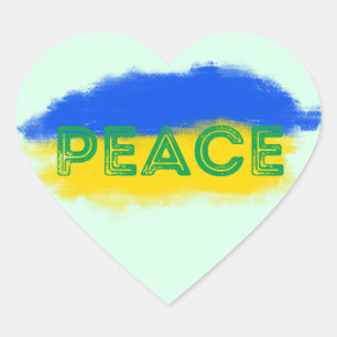 PEACE Stand with Ukraine Freedom for Ukrainian Heart Sticker