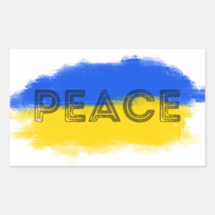 PEACE Stand with Ukraine Freedom for Ukrainian Rectangular Sticker