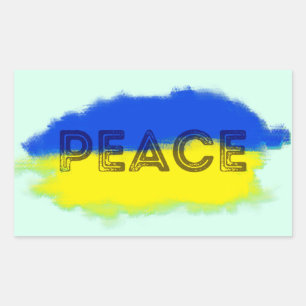 PEACE Stand with Ukraine Freedom for Ukrainian Rectangular Sticker