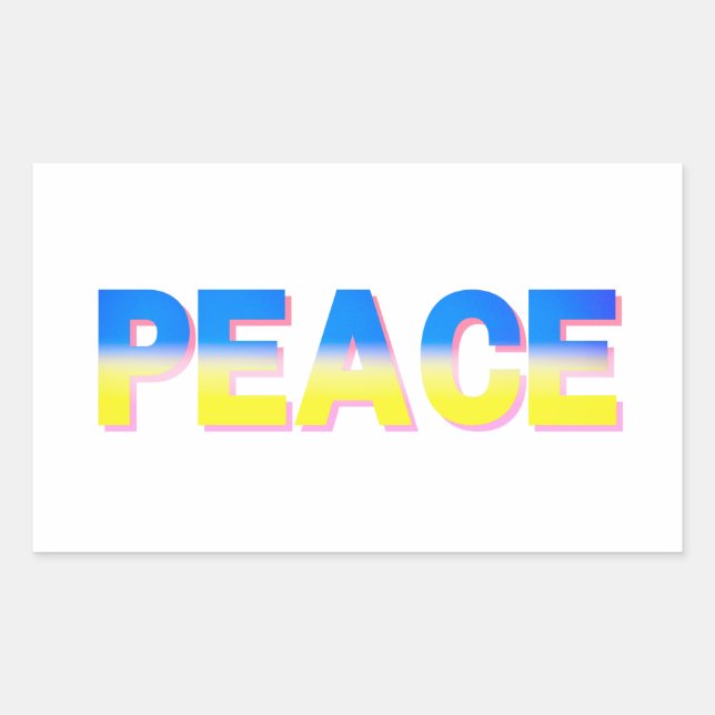 PEACE Stand with Ukraine Freedom for Ukrainian Rectangular Sticker (Front)