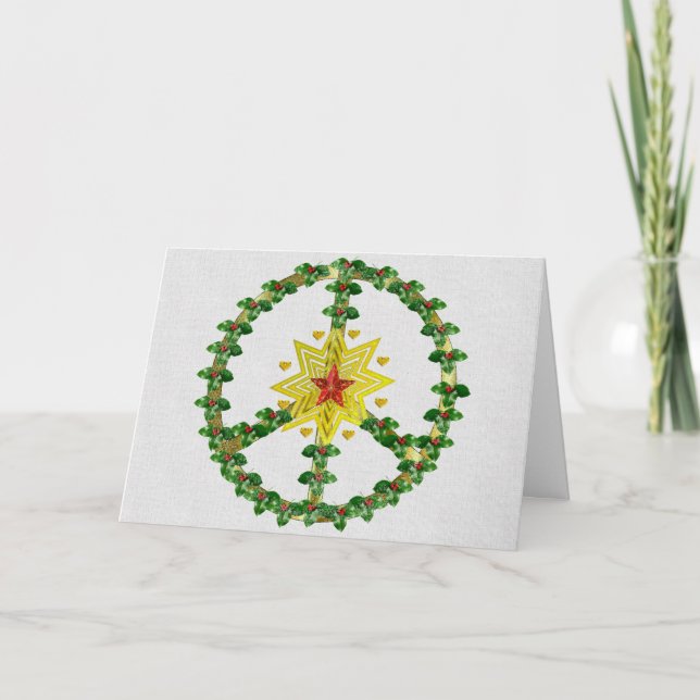 Peace Star Christmas Holiday Card (Front)