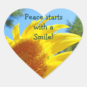 Peace starts with a Smile stickers Sunny Sunflower