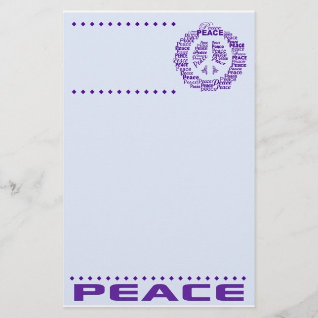 Peace stationary, customise stationery (Front)