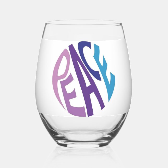 PEACE  STEMLESS WINE GLASS (Front)