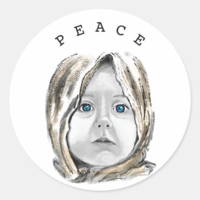 Peace Sticker with Little Girl Hope
