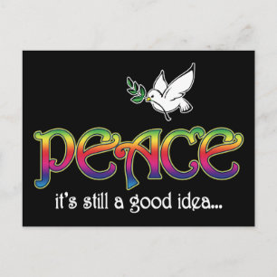 Peace Still A Good Idea - White Dove Olive Branch Postcard